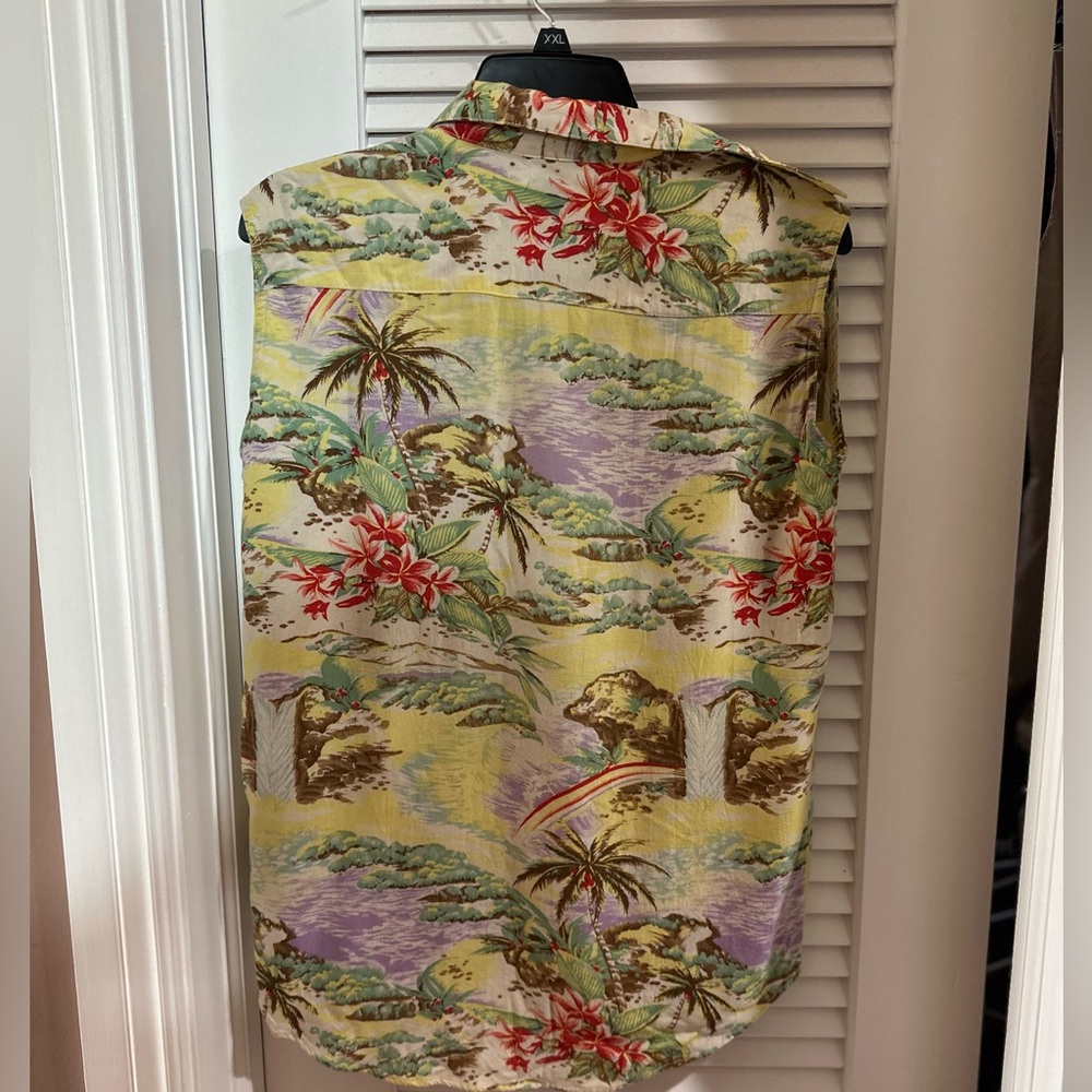 Vintage Guess Hawaiian Buttondown Tank Size M - image 2